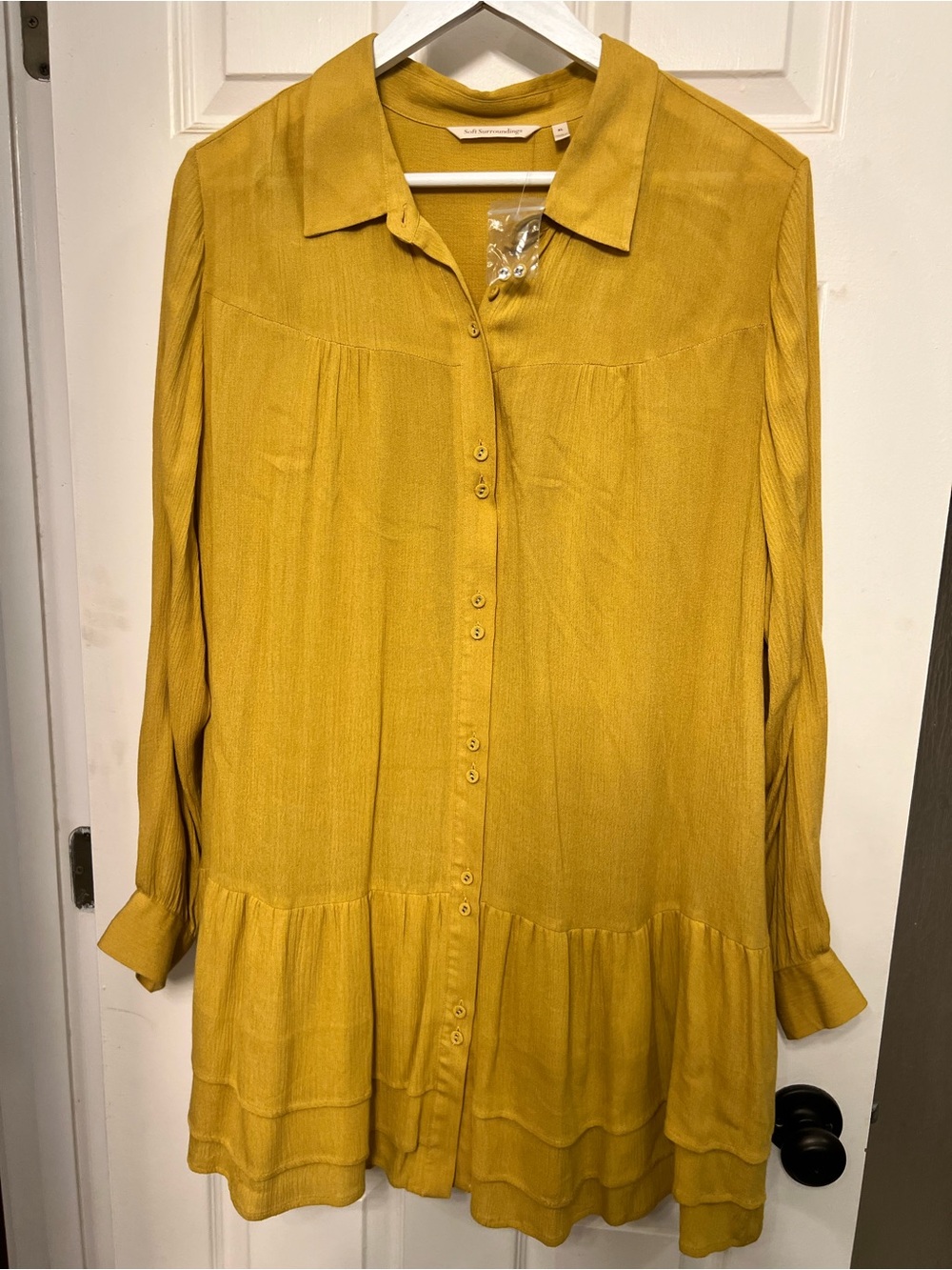 Soft Surroundings Mustard Button-Front Tunic